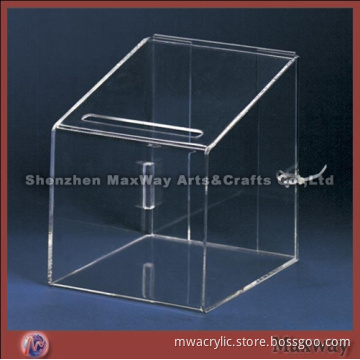 ure Clear Cubical Acrylic/Plexiglass Ballot/Suggestion Box